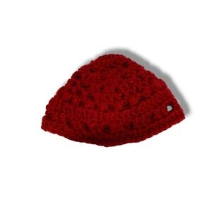 Handmade Red Crochet Beanie Hat for 18 Inch Dolls American Girl Size Accessory